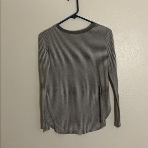 stripped grey and white shirt